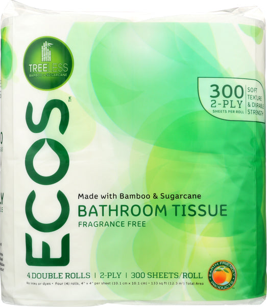 EARTH FRIENDLY: Treeless Bathroom Tissue 300 Sheets Per Roll 2 Ply, 4 rl