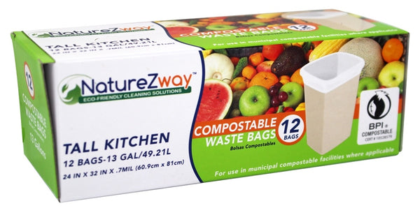 NATUREZWAY: Bag Compostable, 13 Gal, 12 ct, 1 ea