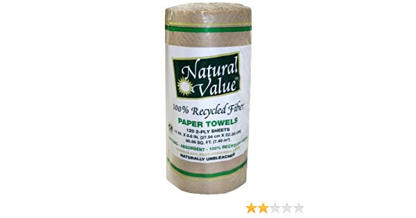 NATURAL VALUE: Paper Towel Recycle Brown 120 ct, 1 ea
