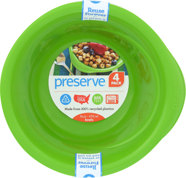 PRESERVE: Apple Green Everyday Bowls, 4 pc