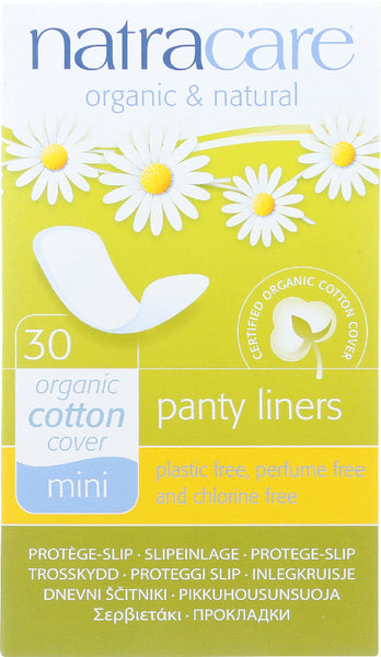 NATRACARE: Organic and Natural Panty Liners Cotton Cover Mini, 30 Liners