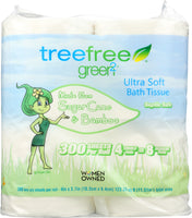 GREEN2: Tree Free Bathroom Tissue 2 Ply 300 Sheets, 4 pc