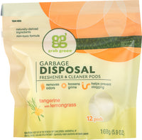 GRABGREEN: Garbage Disposal Freshener & Cleaner Pods Tangerine+Lemongrass, 5.9 oz