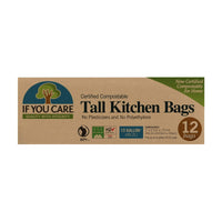 IF YOU CARE: 13 Gallon Compostable Tall Kitchen Bags, 12 bg